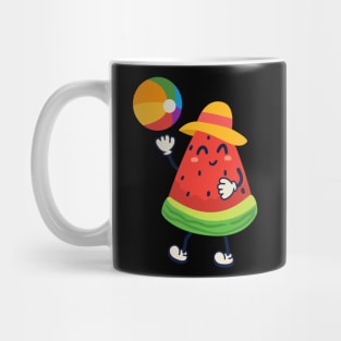 Cute Watermelon Playing Volleyball Mug